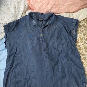 Ellen Tracy Blue Button Down Shirt